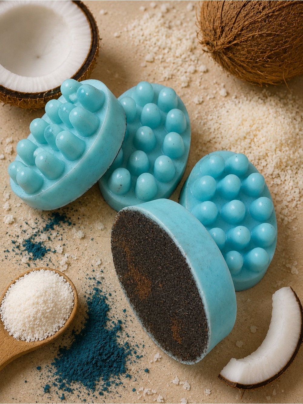 Blue coconut massage bar sold individually